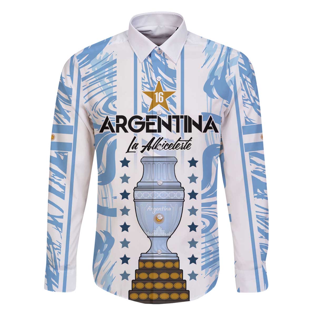 Custom Argentina Champion Football 2024 Family Matching Puletasi and Hawaiian Shirt La Albiceleste Campeon de America - Wonder Print Shop