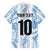 Custom Argentina Champion Football 2024 Family Matching Short Sleeve Bodycon Dress and Hawaiian Shirt La Albiceleste Campeon de America - Wonder Print Shop