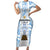 Custom Argentina Champion Football 2024 Family Matching Short Sleeve Bodycon Dress and Hawaiian Shirt La Albiceleste Campeon de America - Wonder Print Shop