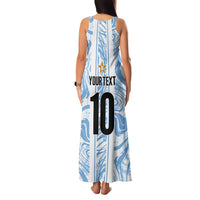 Custom Argentina Champion Football 2024 Family Matching Tank Maxi Dress and Hawaiian Shirt La Albiceleste Campeon de America - Wonder Print Shop