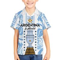 Custom Argentina Champion Football 2024 Family Matching Tank Maxi Dress and Hawaiian Shirt La Albiceleste Campeon de America - Wonder Print Shop