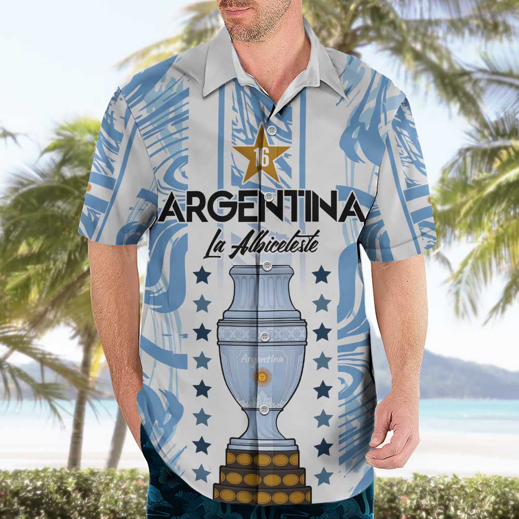 Custom Argentina Champion Football 2024 Hawaiian Shirt La Albiceleste Campeon de America - Wonder Print Shop