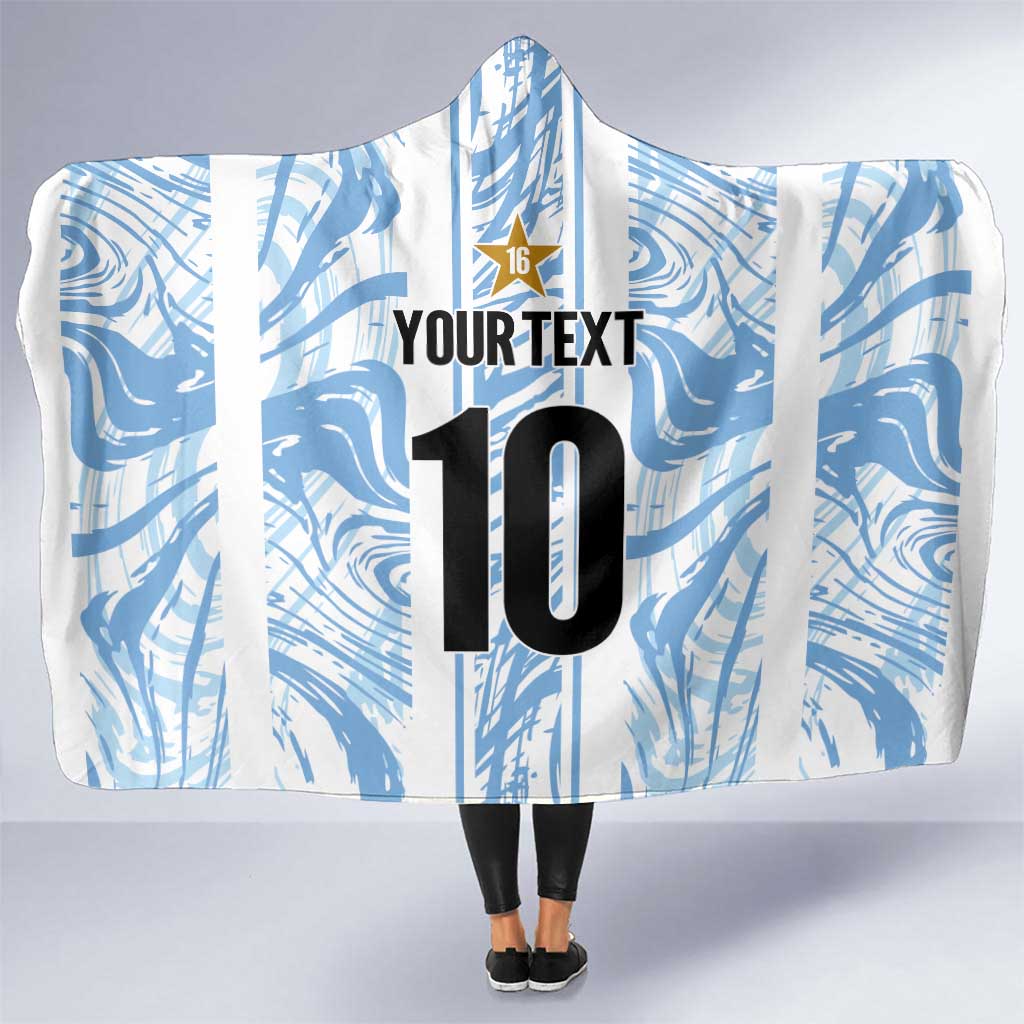 Custom Argentina Champion Football 2024 Hooded Blanket La Albiceleste Campeon de America