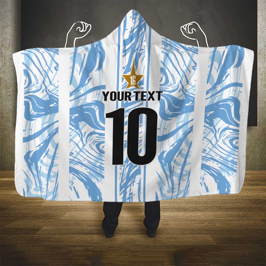 Custom Argentina Champion Football 2024 Hooded Blanket La Albiceleste Campeon de America