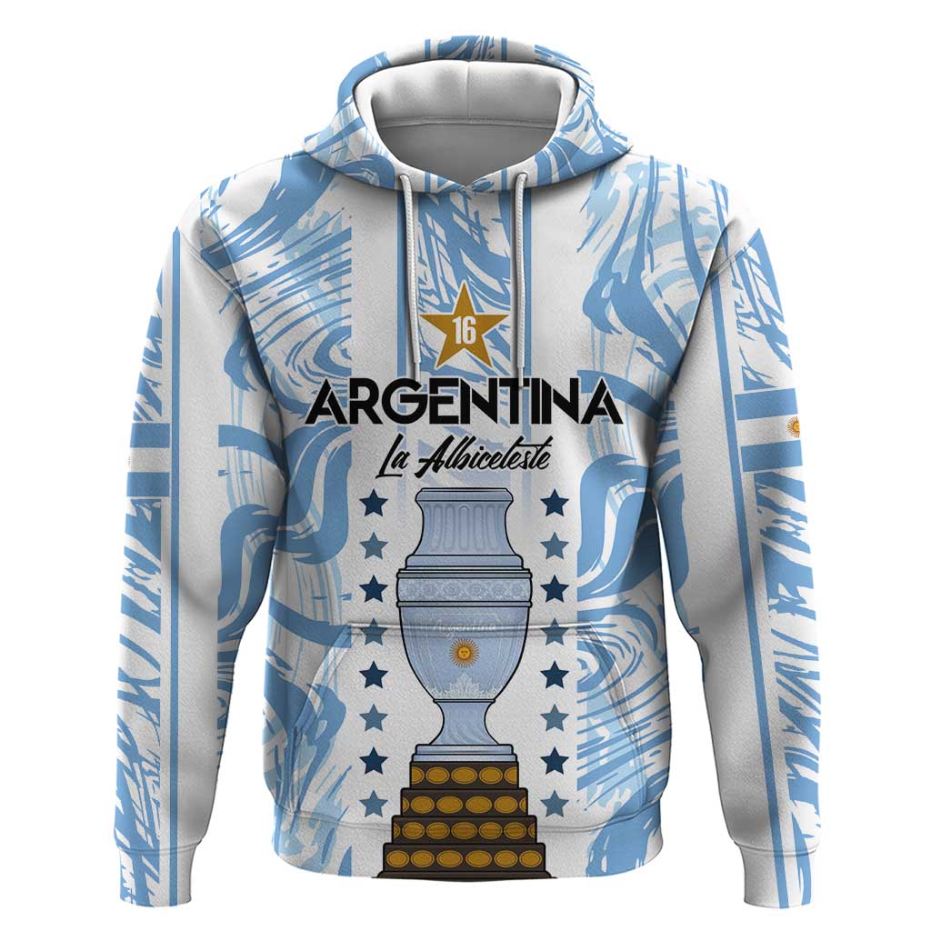 Custom Argentina Champion Football 2024 Hoodie La Albiceleste Campeon de America - Wonder Print Shop