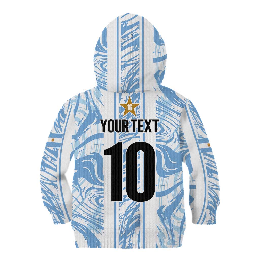 Custom Argentina Champion Football 2024 Kid Hoodie La Albiceleste Campeon de America - Wonder Print Shop