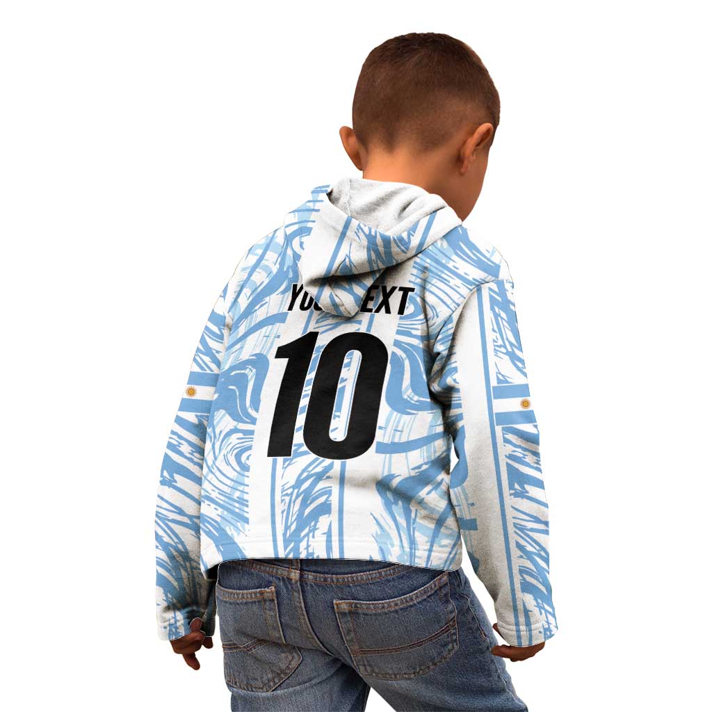 Custom Argentina Champion Football 2024 Kid Hoodie La Albiceleste Campeon de America - Wonder Print Shop