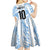 Custom Argentina Champion Football 2024 Kid Short Sleeve Dress La Albiceleste Campeon de America - Wonder Print Shop