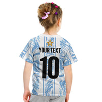 Custom Argentina Champion Football 2024 Kid T Shirt La Albiceleste Campeon de America - Wonder Print Shop