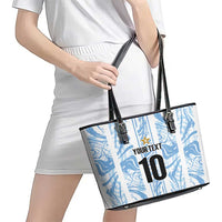 Custom Argentina Champion Football 2024 Leather Tote Bag La Albiceleste Campeon de America - Wonder Print Shop