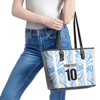 Custom Argentina Champion Football 2024 Leather Tote Bag La Albiceleste Campeon de America - Wonder Print Shop