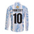 Custom Argentina Champion Football 2024 Long Sleeve Button Shirt La Albiceleste Campeon de America - Wonder Print Shop
