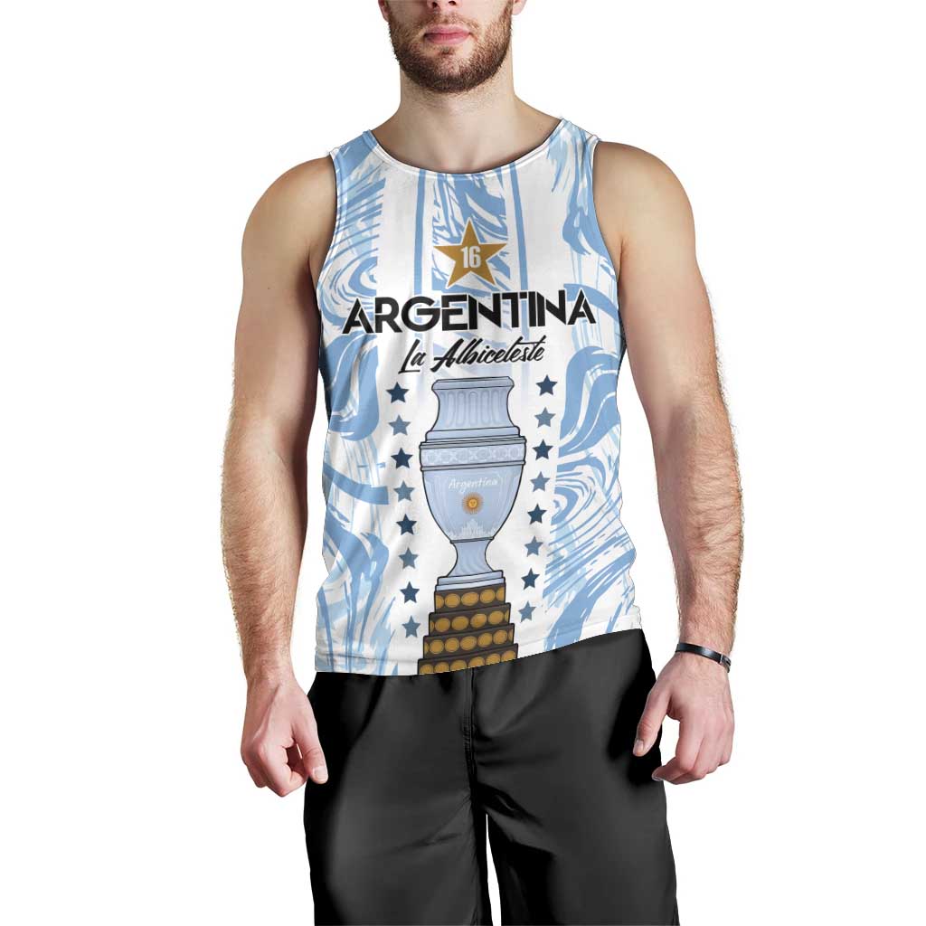Custom Argentina Champion Football 2024 Men Tank Top La Albiceleste Campeon de America - Wonder Print Shop