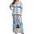 Custom Argentina Champion Football 2024 Off Shoulder Maxi Dress La Albiceleste Campeon de America - Wonder Print Shop