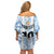 Custom Argentina Champion Football 2024 Off Shoulder Short Dress La Albiceleste Campeon de America - Wonder Print Shop