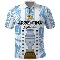 Custom Argentina Champion Football 2024 Polo Shirt La Albiceleste Campeon de America - Wonder Print Shop
