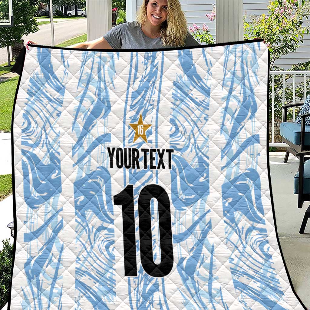 Custom Argentina Champion Football 2024 Quilt La Albiceleste Campeon de America - Wonder Print Shop