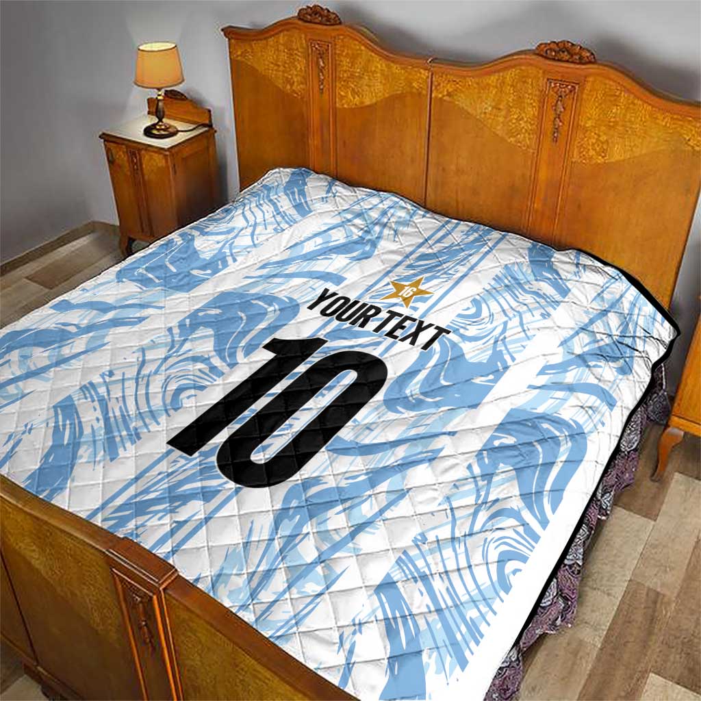 Custom Argentina Champion Football 2024 Quilt La Albiceleste Campeon de America - Wonder Print Shop