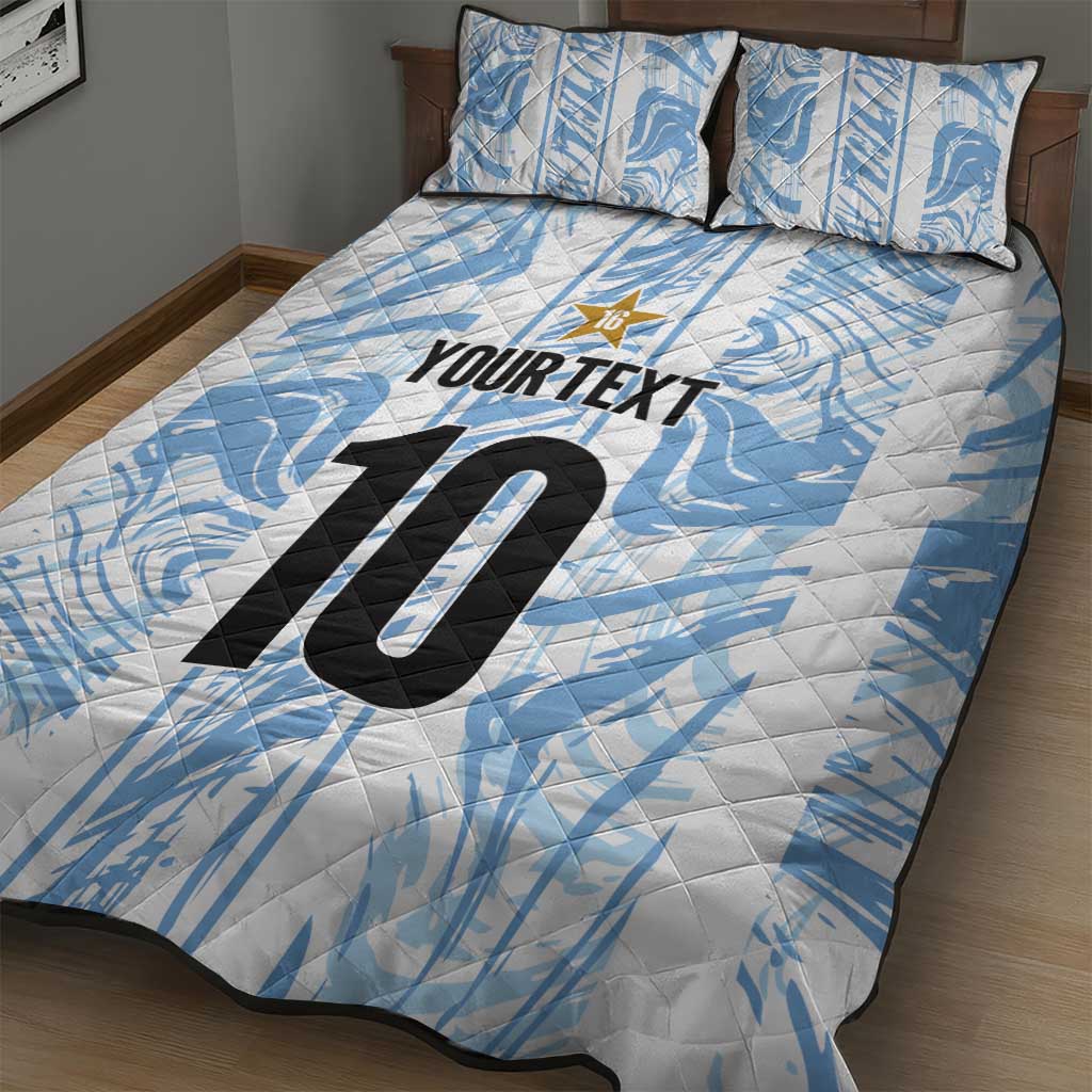 Custom Argentina Champion Football 2024 Quilt Bed Set La Albiceleste Campeon de America - Wonder Print Shop