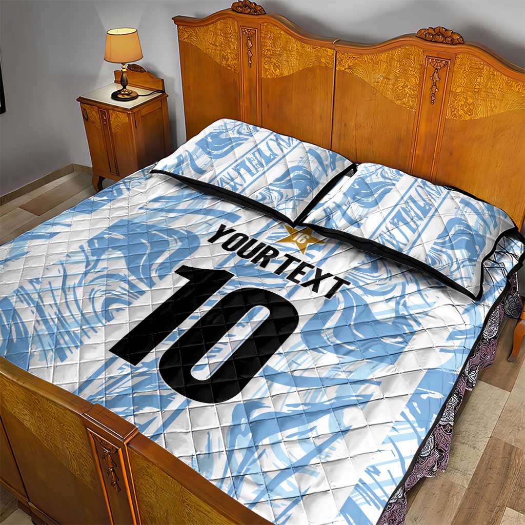 Custom Argentina Champion Football 2024 Quilt Bed Set La Albiceleste Campeon de America - Wonder Print Shop