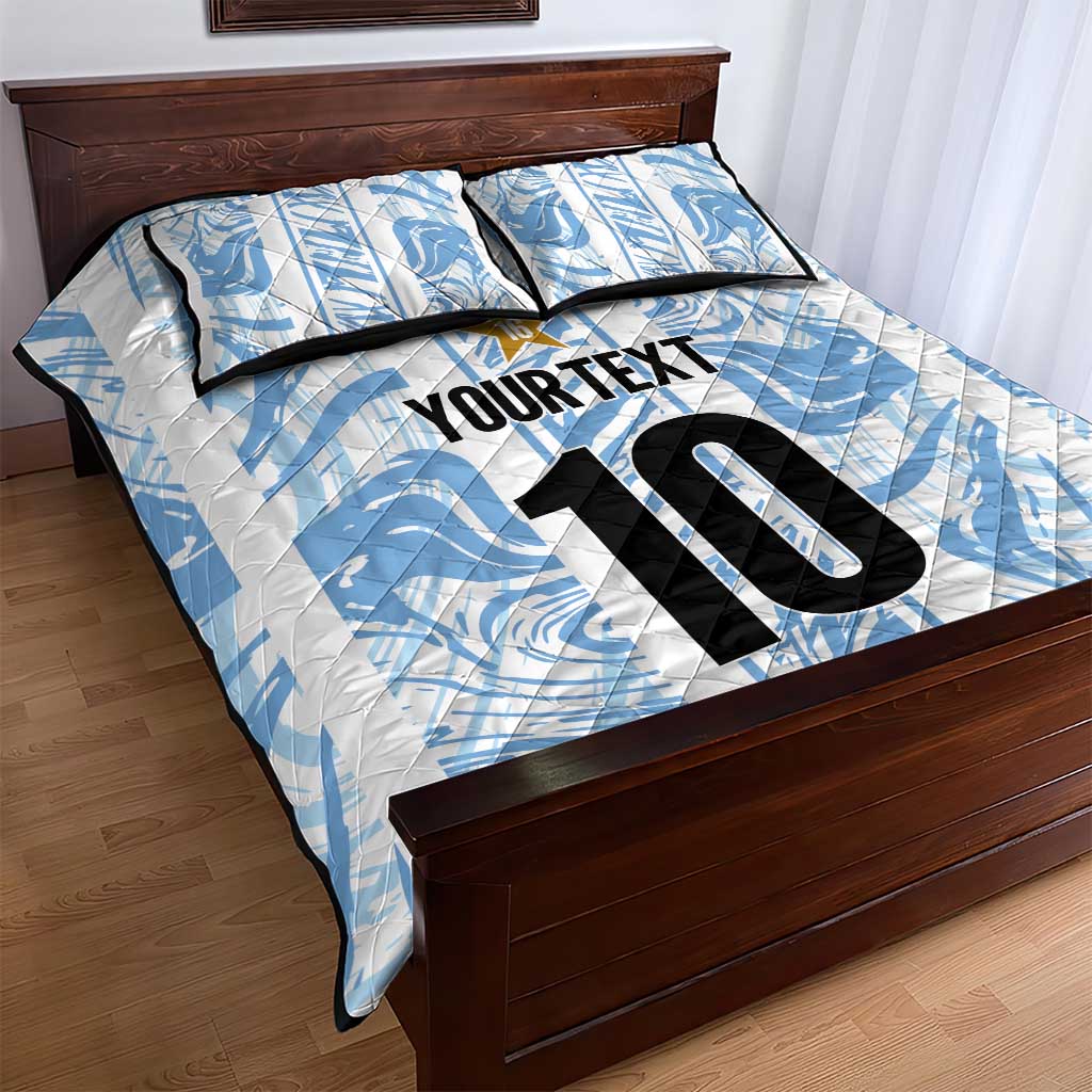Custom Argentina Champion Football 2024 Quilt Bed Set La Albiceleste Campeon de America - Wonder Print Shop
