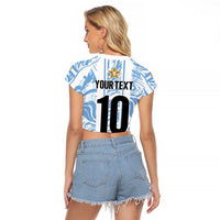 Custom Argentina Champion Football 2024 Raglan Cropped T Shirt La Albiceleste Campeon de America - Wonder Print Shop