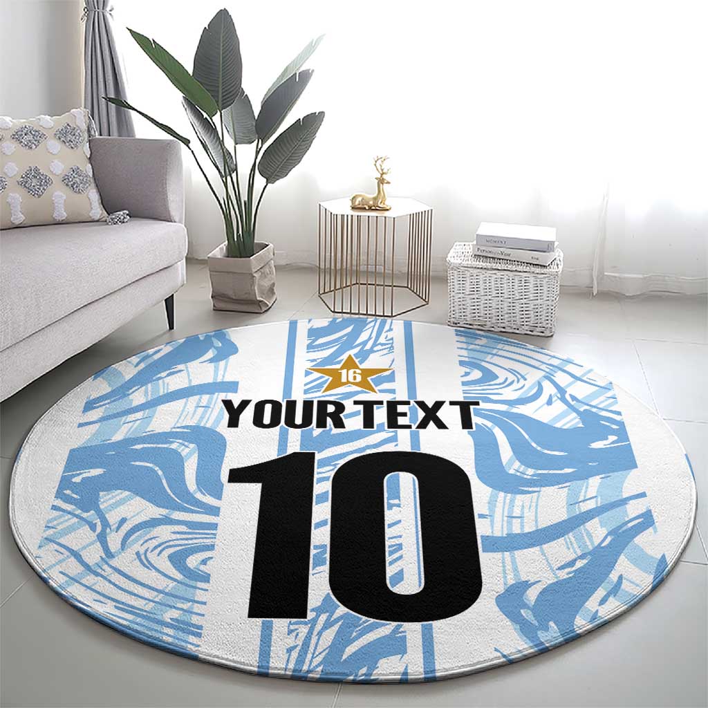 Custom Argentina Champion Football 2024 Round Carpet La Albiceleste Campeon de America