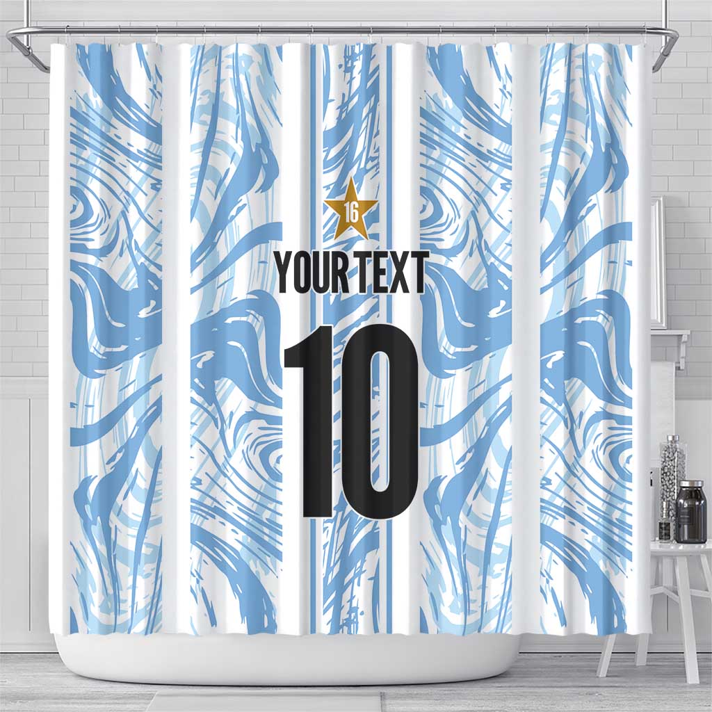 Custom Argentina Champion Football 2024 Shower Curtain La Albiceleste Campeon de America