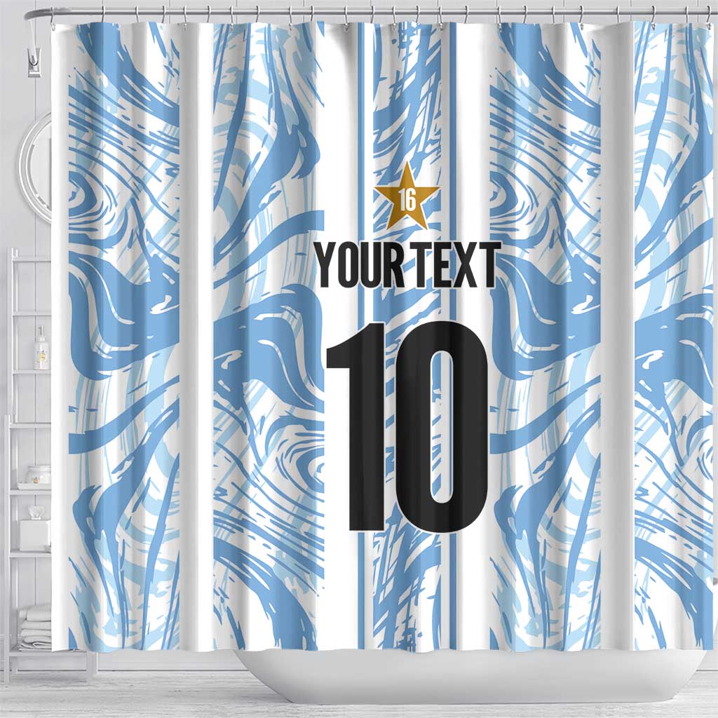 Custom Argentina Champion Football 2024 Shower Curtain La Albiceleste Campeon de America