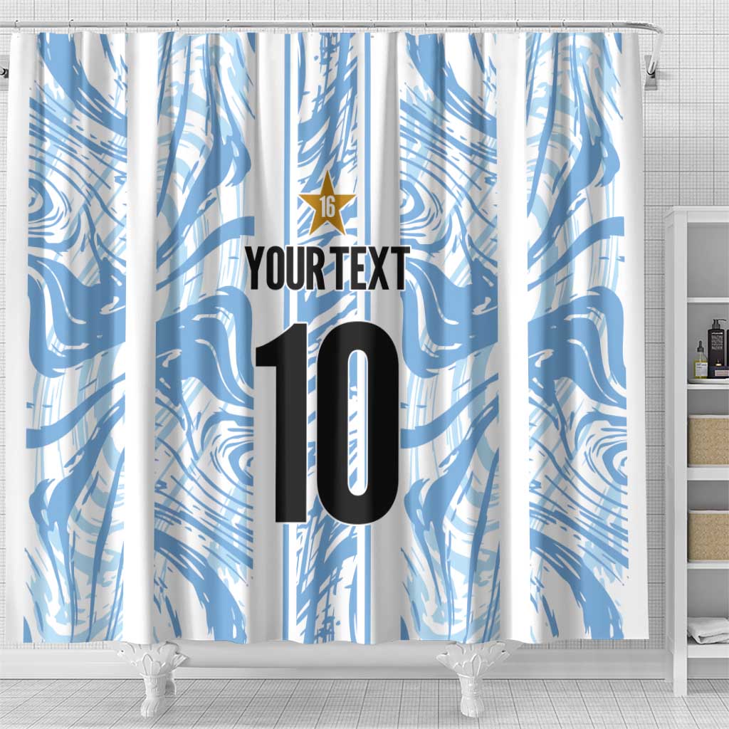 Custom Argentina Champion Football 2024 Shower Curtain La Albiceleste Campeon de America