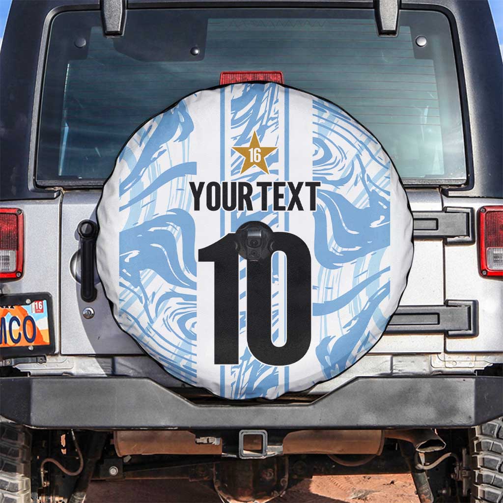 Custom Argentina Champion Football 2024 Spare Tire Cover La Albiceleste Campeon de America - Wonder Print Shop