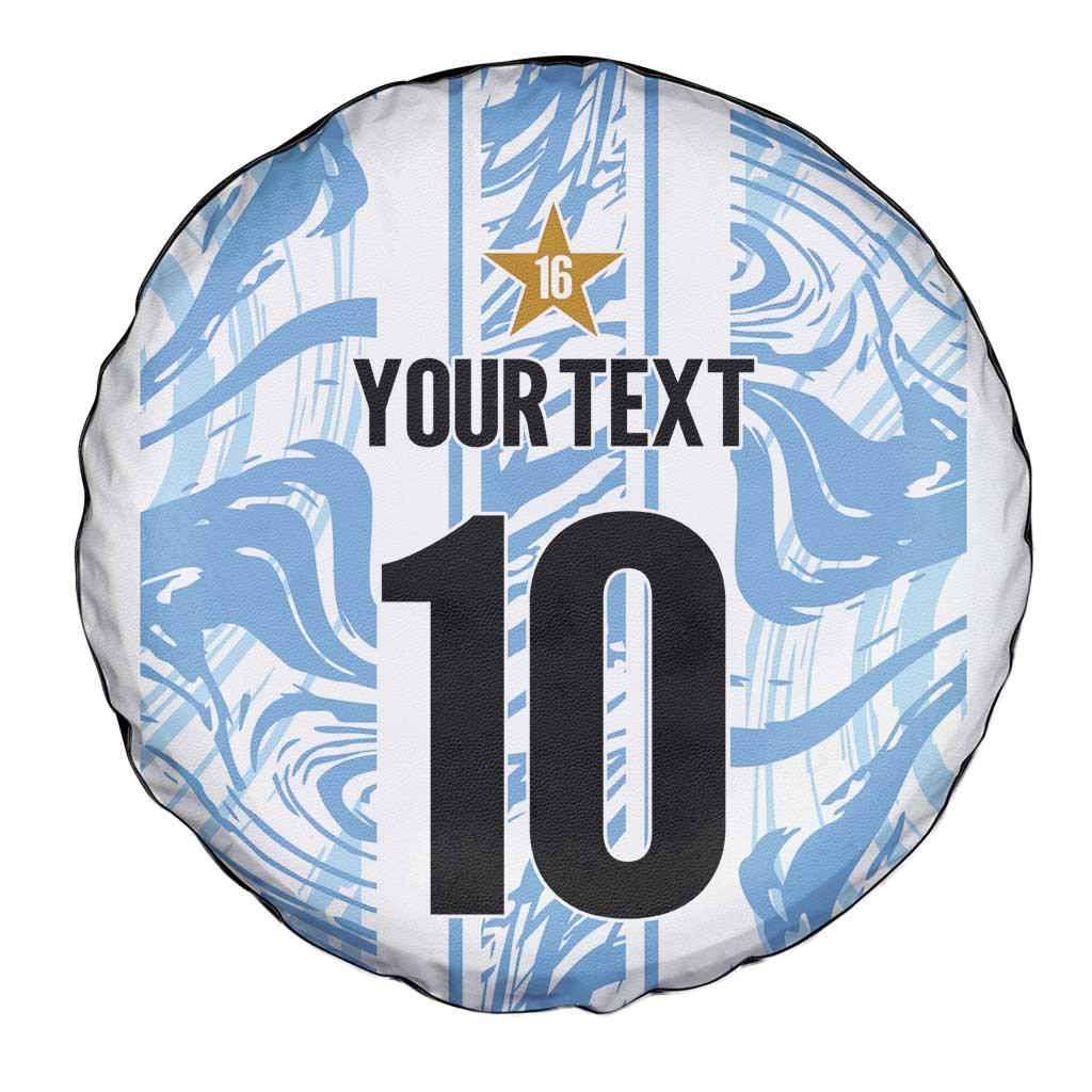 Custom Argentina Champion Football 2024 Spare Tire Cover La Albiceleste Campeon de America - Wonder Print Shop