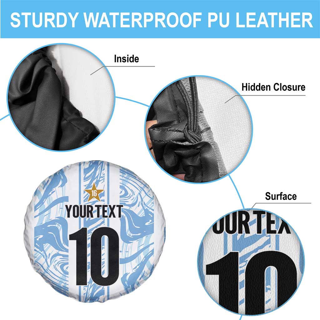 Custom Argentina Champion Football 2024 Spare Tire Cover La Albiceleste Campeon de America - Wonder Print Shop