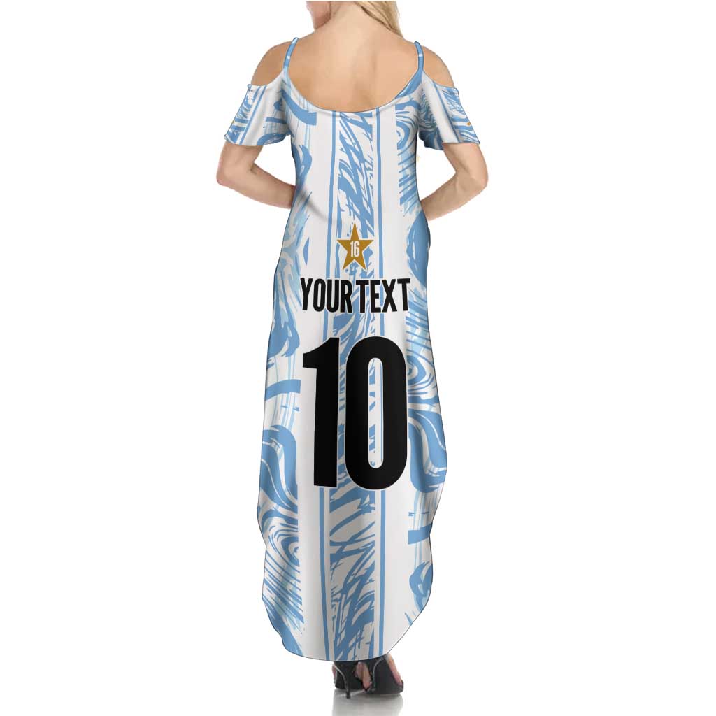 Custom Argentina Champion Football 2024 Summer Maxi Dress La Albiceleste Campeon de America - Wonder Print Shop