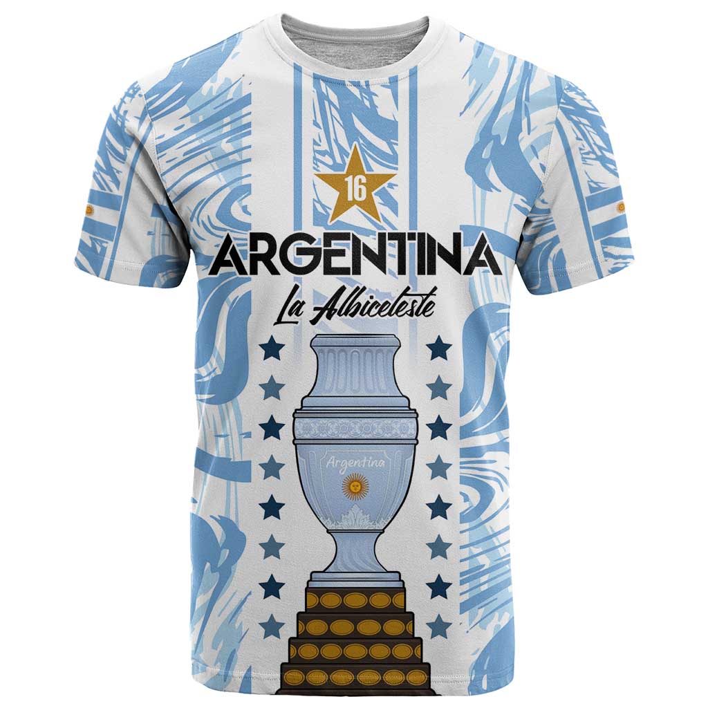 Custom Argentina Champion Football 2024 T Shirt La Albiceleste Campeon de America - Wonder Print Shop