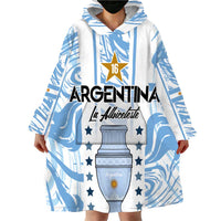 Custom Argentina Champion Football 2024 Wearable Blanket Hoodie La Albiceleste Campeon de America - Wonder Print Shop