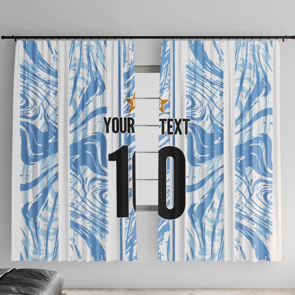 Custom Argentina Champion Football 2024 Window Curtain La Albiceleste Campeon de America - Wonder Print Shop