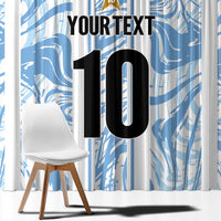 Custom Argentina Champion Football 2024 Window Curtain La Albiceleste Campeon de America - Wonder Print Shop