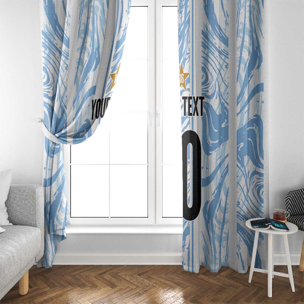 Custom Argentina Champion Football 2024 Window Curtain La Albiceleste Campeon de America - Wonder Print Shop