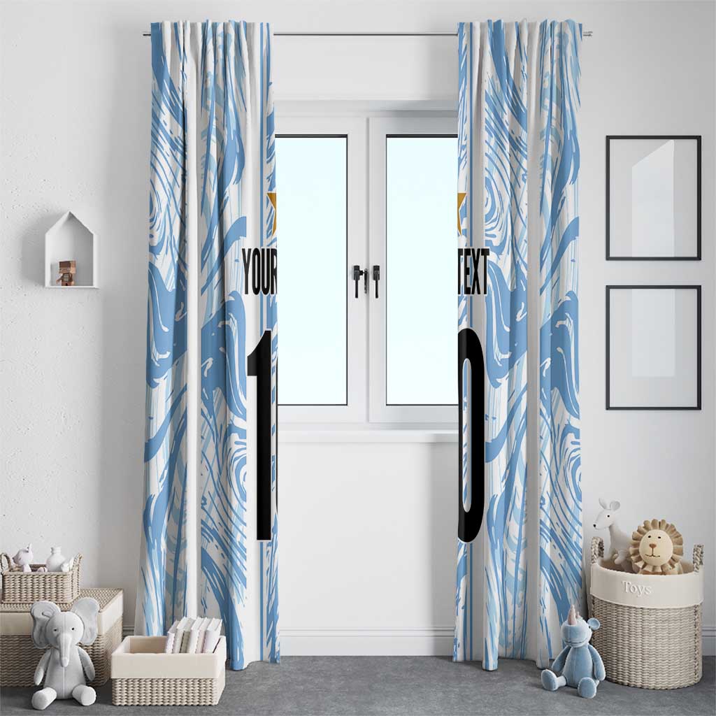 Custom Argentina Champion Football 2024 Window Curtain La Albiceleste Campeon de America - Wonder Print Shop