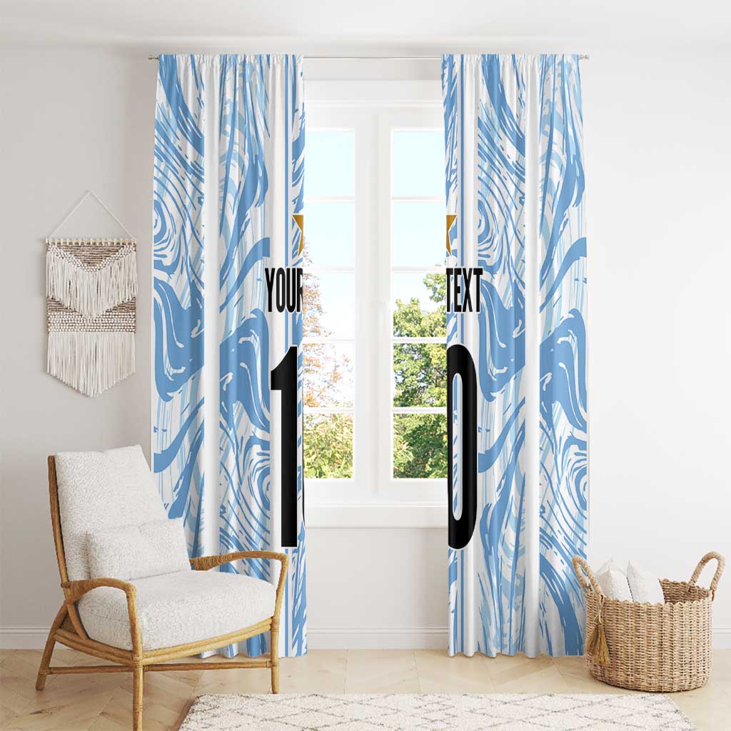 Custom Argentina Champion Football 2024 Window Curtain La Albiceleste Campeon de America - Wonder Print Shop