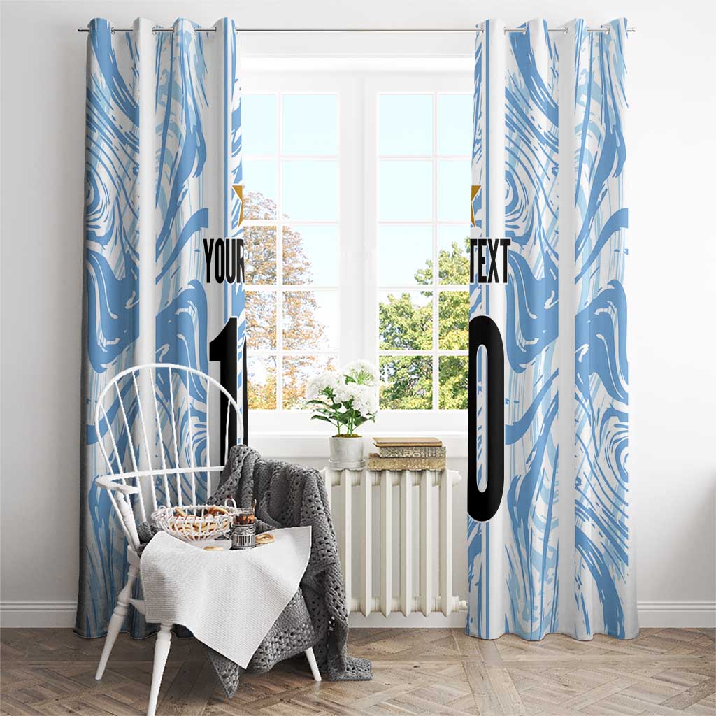 Custom Argentina Champion Football 2024 Window Curtain La Albiceleste Campeon de America - Wonder Print Shop