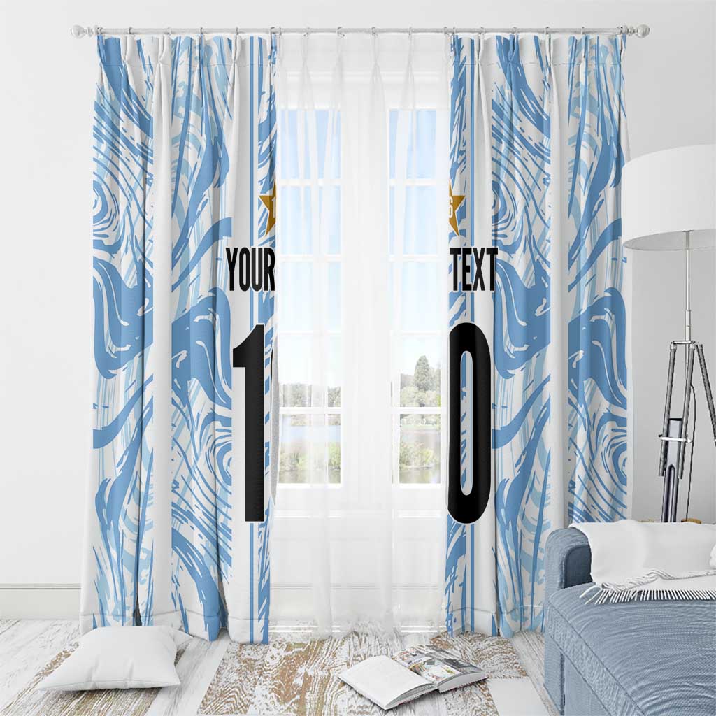 Custom Argentina Champion Football 2024 Window Curtain La Albiceleste Campeon de America - Wonder Print Shop