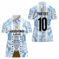 Custom Argentina Champion Football 2024 Women Polo Shirt La Albiceleste Campeon de America - Wonder Print Shop