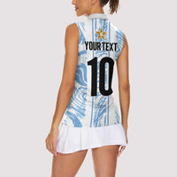 Custom Argentina Champion Football 2024 Women Sleeveless Polo Shirt La Albiceleste Campeon de America - Wonder Print Shop