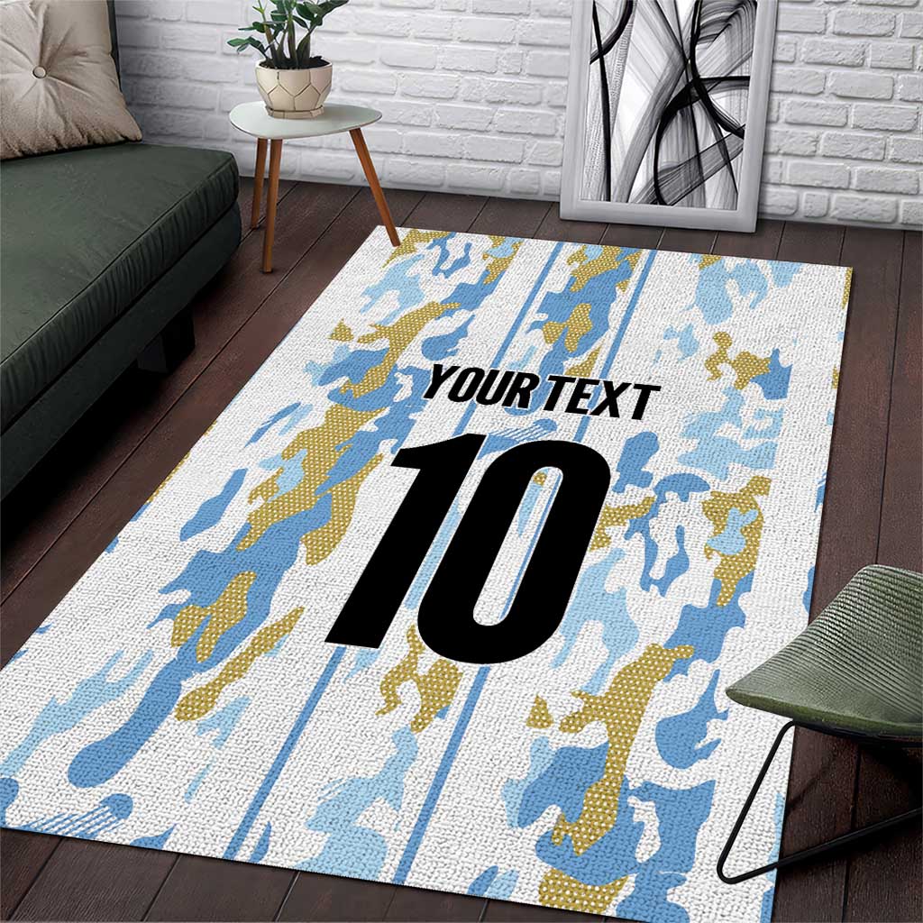 Custom Argentina Football Area Rug Vamos La Albiceleste Camouflage Style - Wonder Print Shop