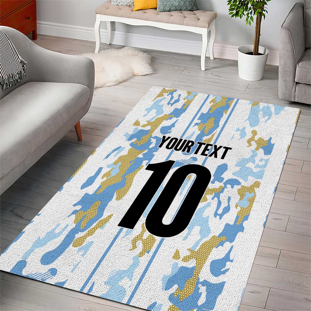 Custom Argentina Football Area Rug Vamos La Albiceleste Camouflage Style - Wonder Print Shop