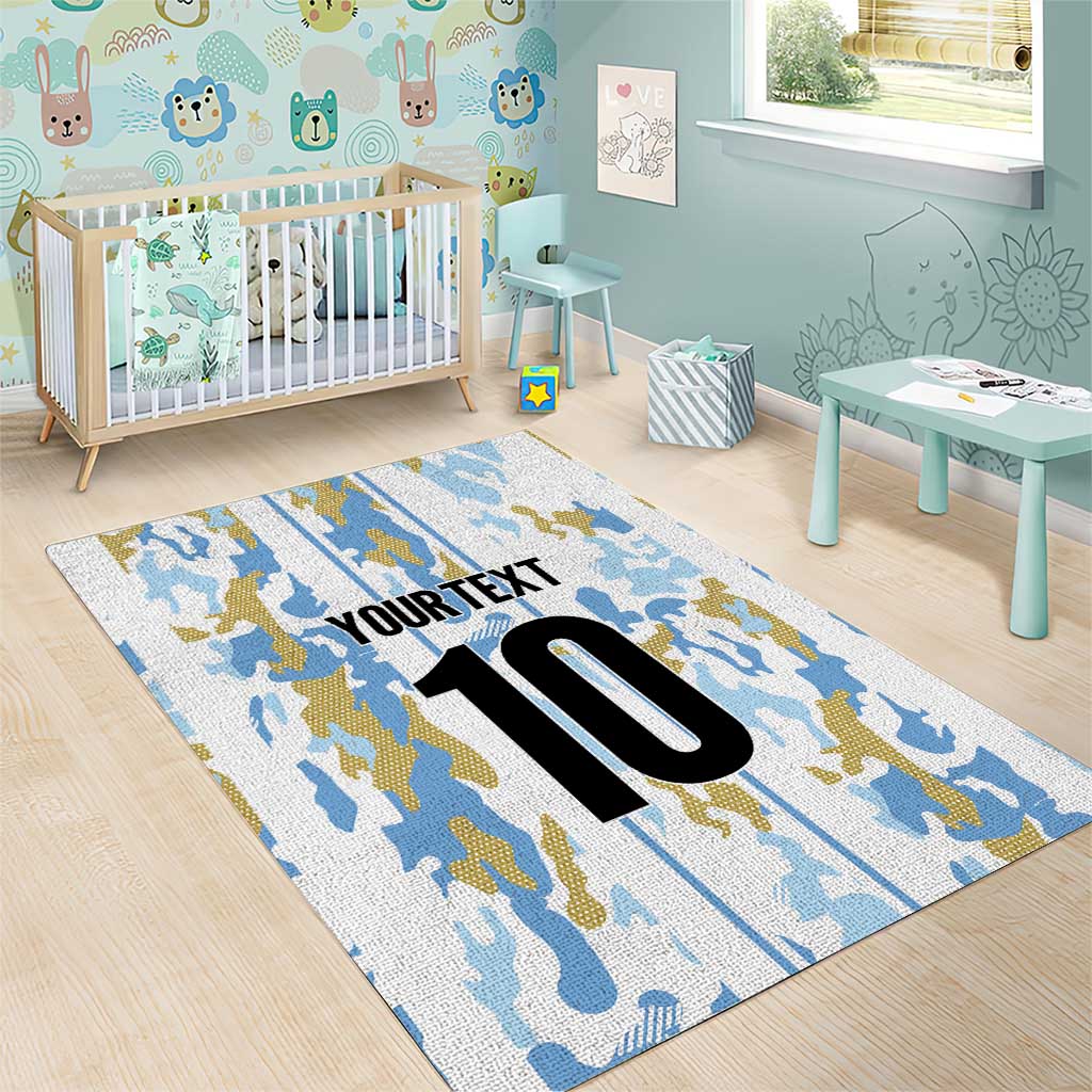 Custom Argentina Football Area Rug Vamos La Albiceleste Camouflage Style - Wonder Print Shop