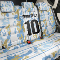 Custom Argentina Football Back Car Seat Cover Vamos La Albiceleste Camouflage Style - Wonder Print Shop
