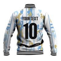Custom Argentina Football Baseball Jacket Vamos La Albiceleste Camouflage Style - Wonder Print Shop